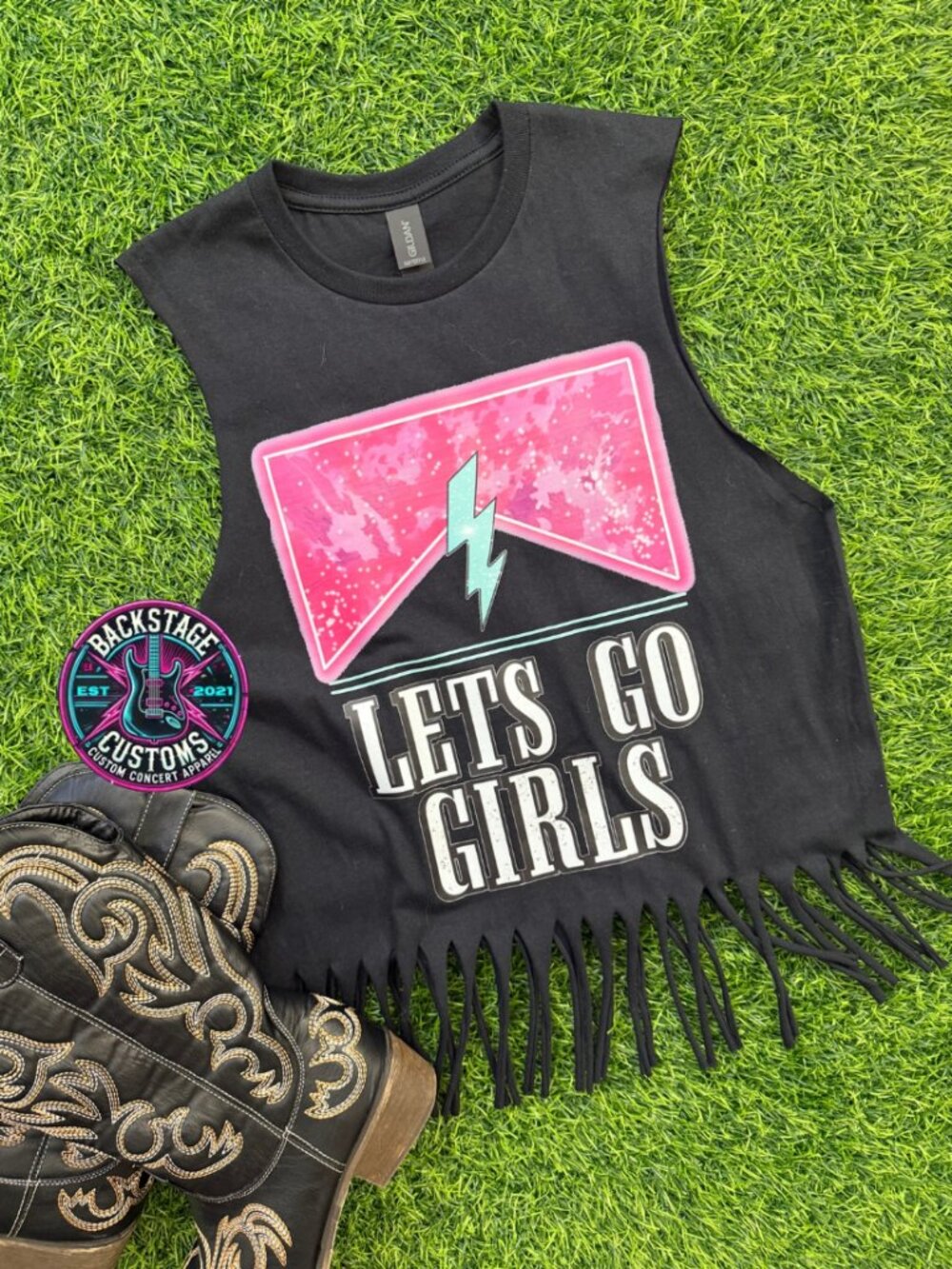 NWT Let's Go Girls Fringe Tank
